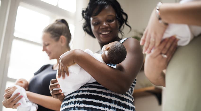 pregnant mothers at an antenatal class