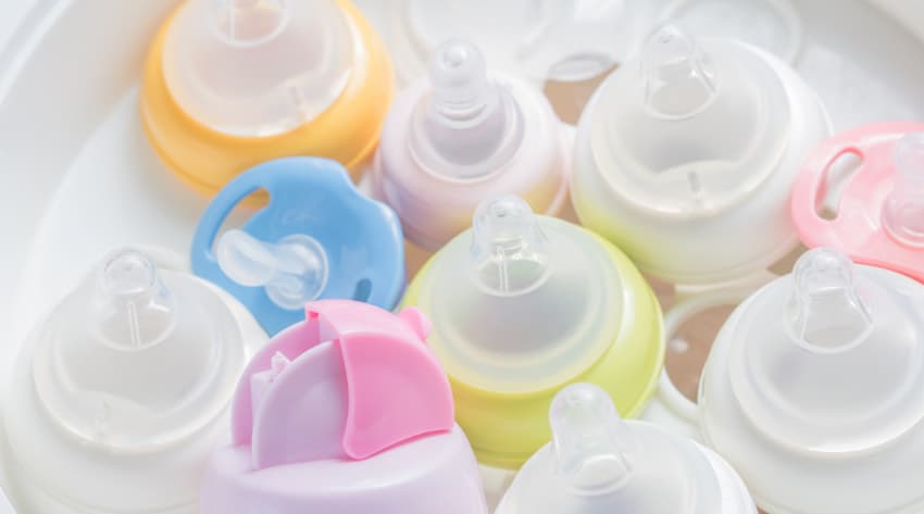 Baby bottles and dummies