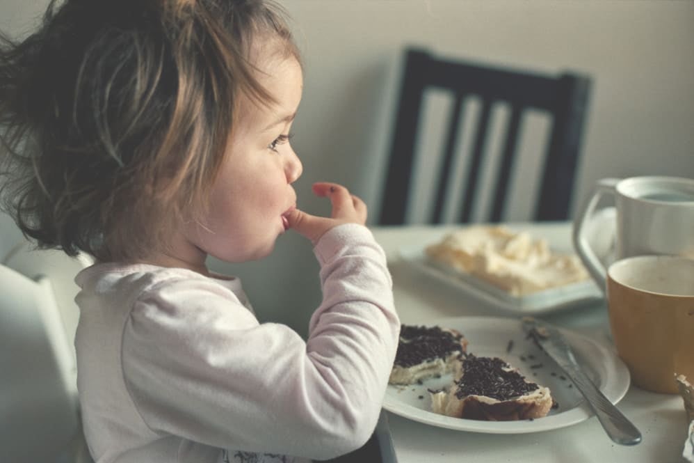 A child eating her meal