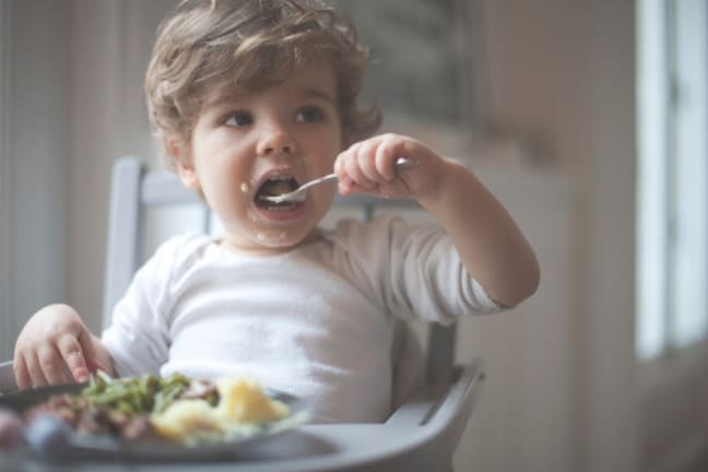A child eating their food