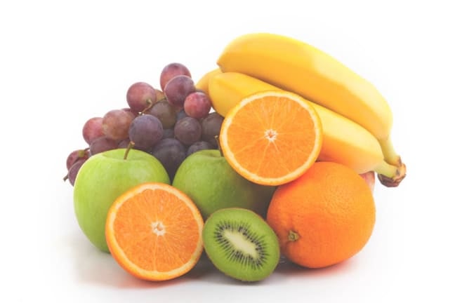 A bundle of different fruits