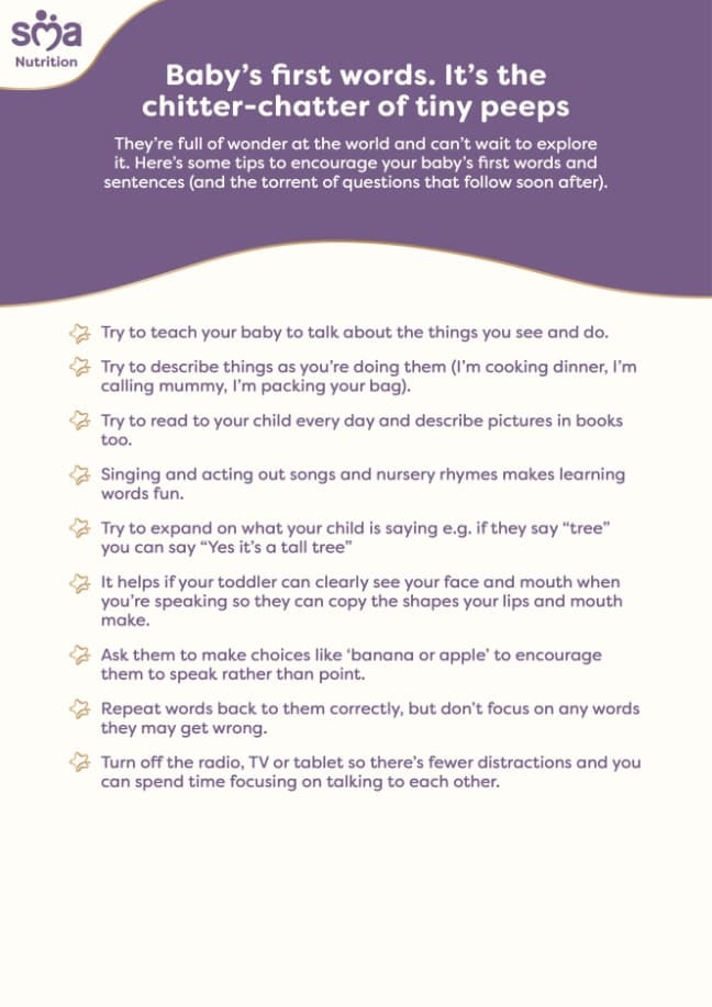 Baby Checklist: How to Help Them Say Their First Words - Toddler Checklist - PDF Preview
