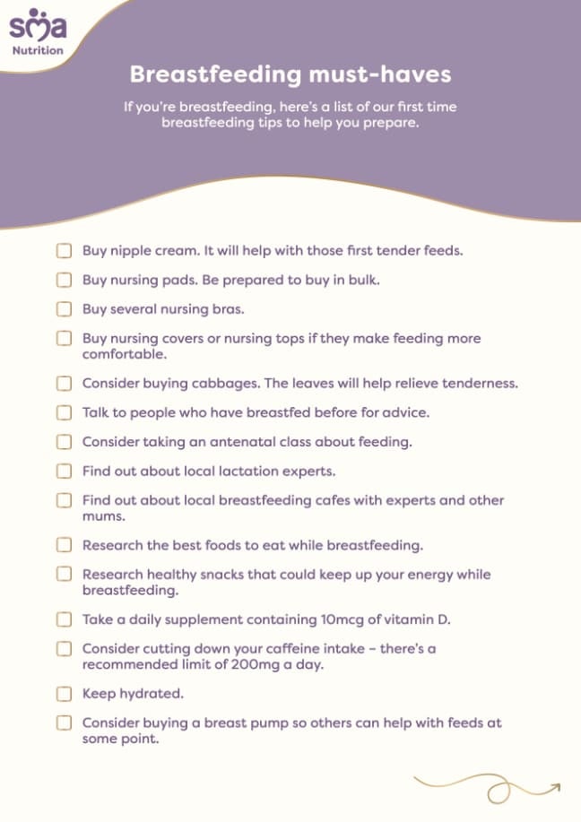 Breastfeeding Essentials & Must-Haves - Pregnancy Checklist - PDF Preview