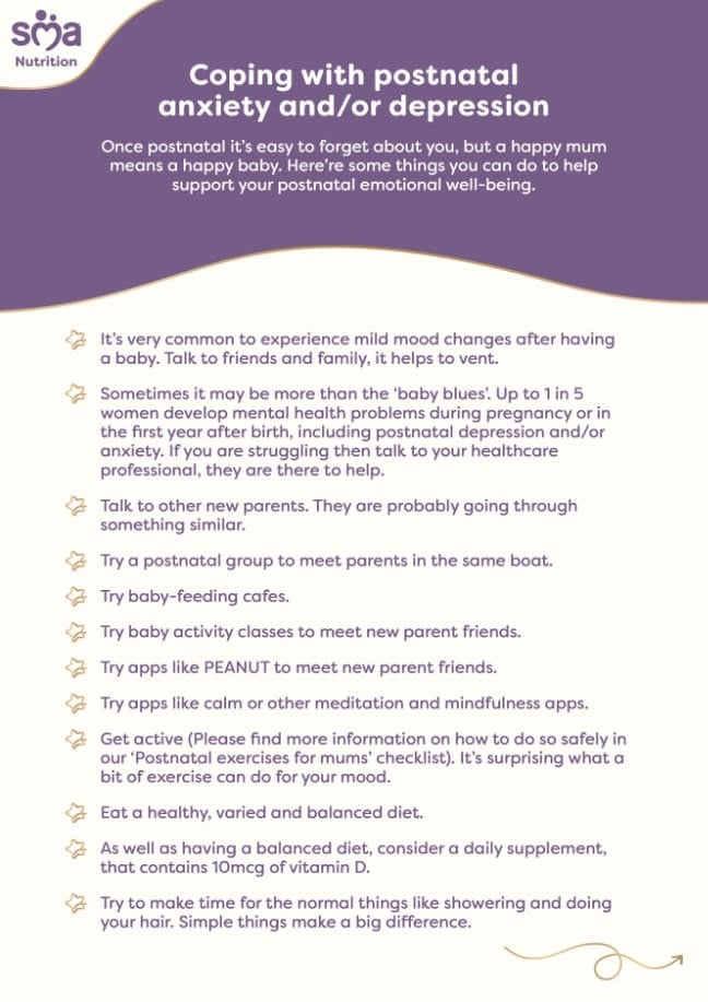 Coping with Postnatal Anxiety or Depression - Newborn Baby Checklist - PDF Preview