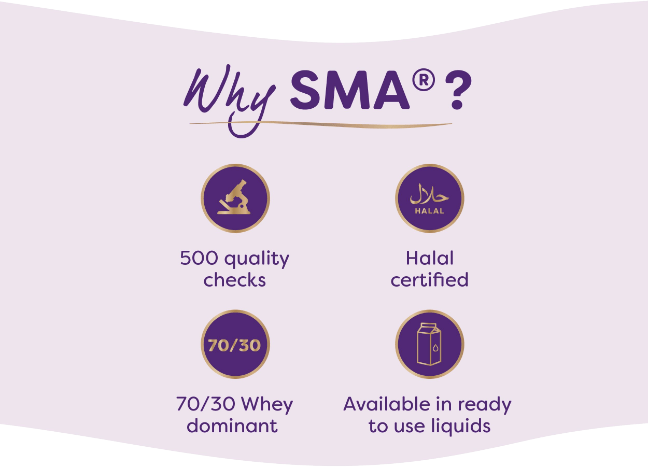 Why SMA First Infant Milk benefits banner